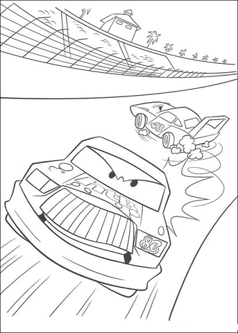 Chick Hicks Leaves Mcqueen Behind Coloring Page